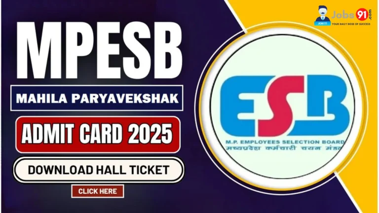 MPESB Parvekshak Admit Card 2025 Out Now! 🎫