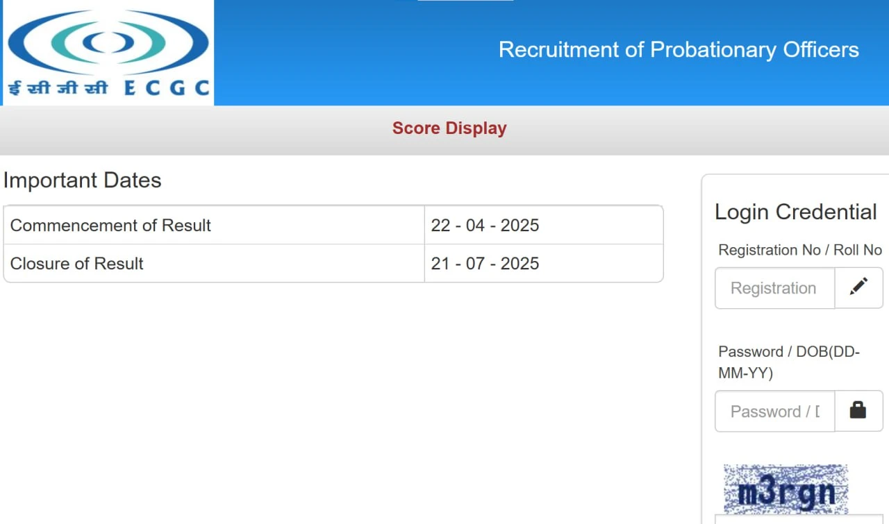 🏛 ECGC PO 2025 Final Score Card Released! | Check Now