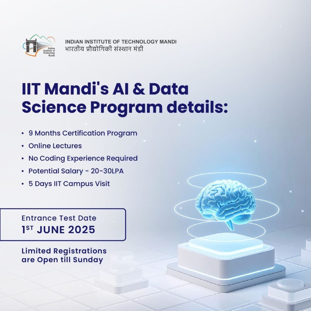 🚨 BIG BREAKING NEWS: IIT Mandi Opens AI & Data Science Program for All! 🔥