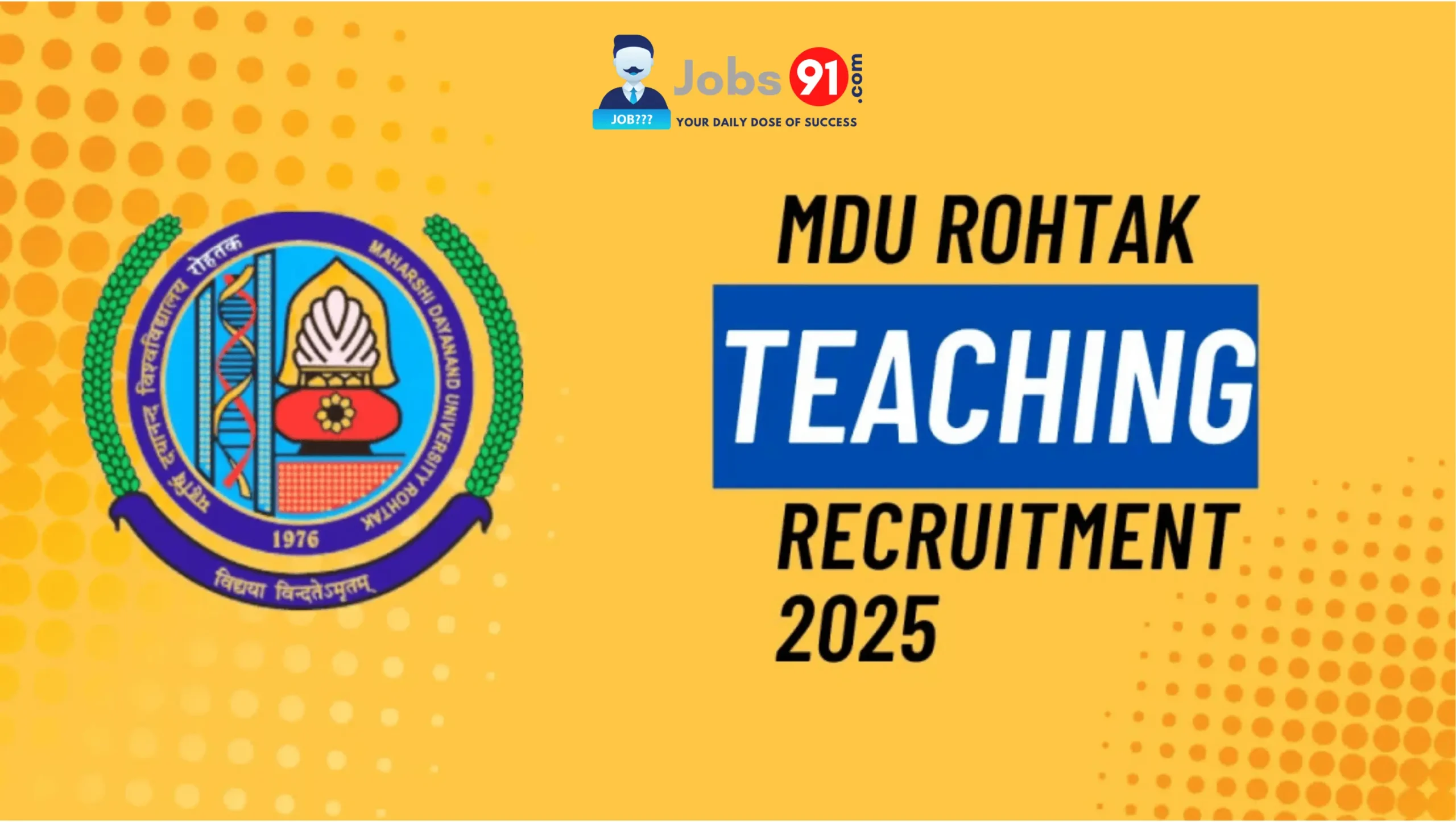 📢 MDU Rohtak Teaching Recruitment 2025: Apply Online for 158 Posts – Last Date Today!