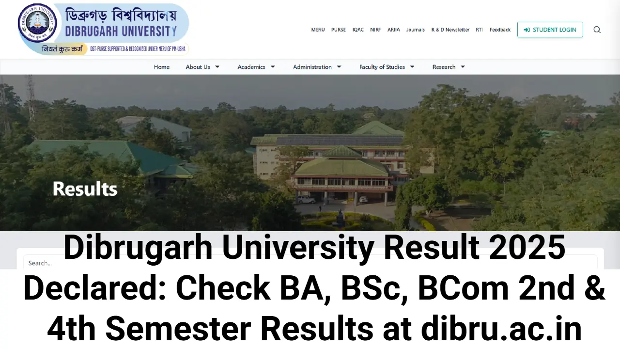 Dibrugarh University Result 2025