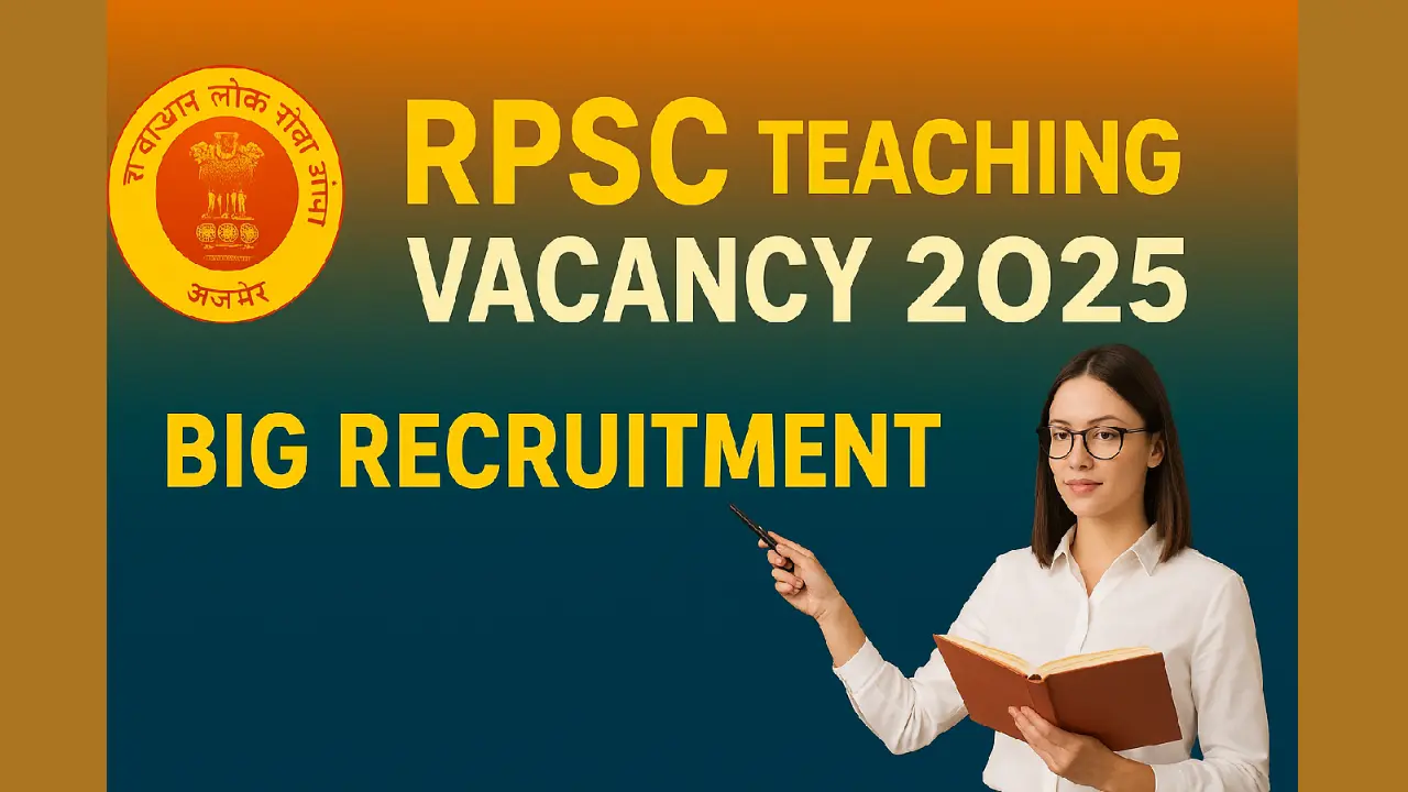 RPSC 1st Grade Teacher Vacancy 2025 – Big Recruitment Notification Out, Apply Online Now