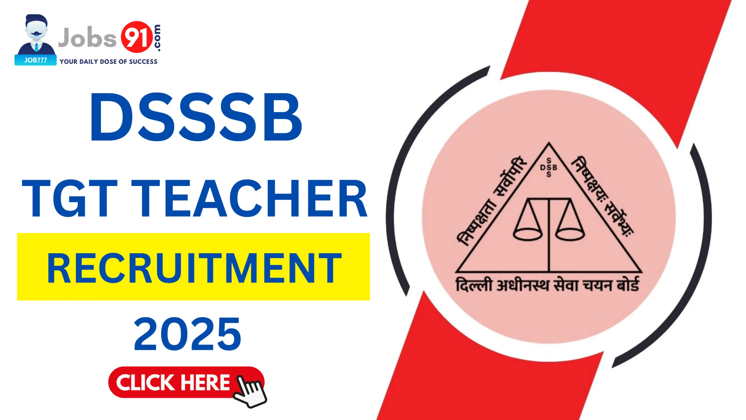 DSSSB TGT Teacher Recruitment 2025